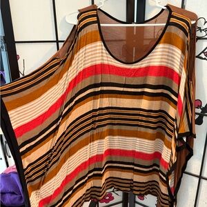 Striped Multicolor Poncho Top